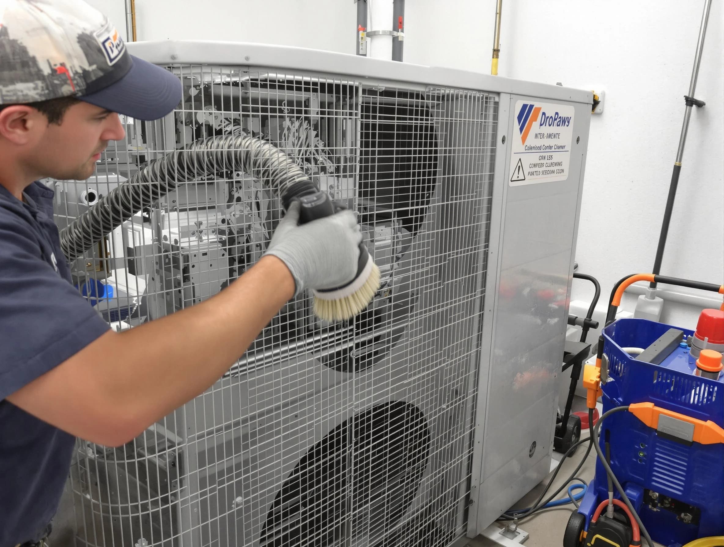 Easton Air Duct Cleaning specialist performing precision AC coil cleaning for improved system performance in Easton