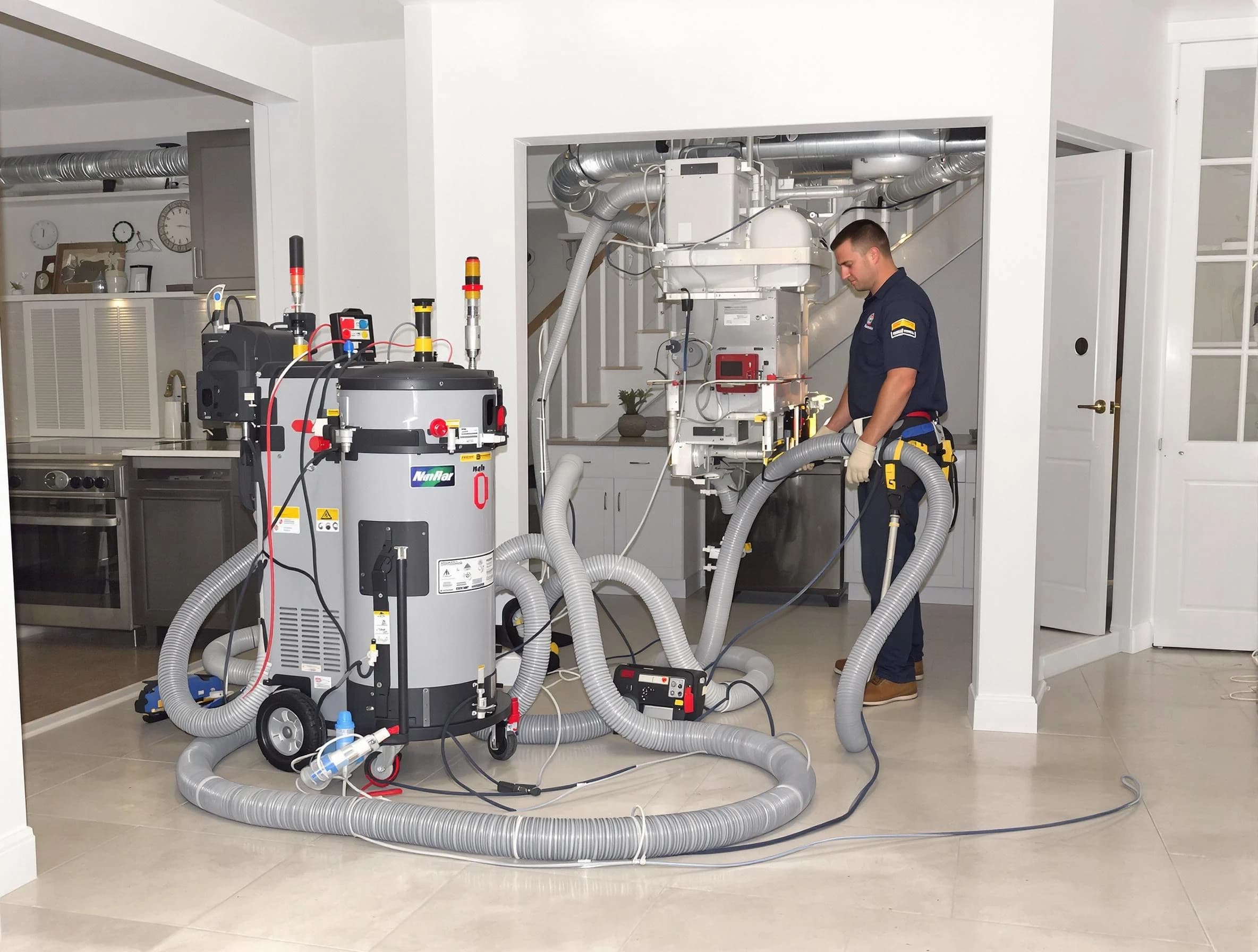 Easton Air Duct Cleaning technician operating negative pressure cleaning equipment for thorough duct maintenance in Easton
